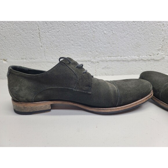 John Varvatos Suede Leather Ago Mezzagoma Oxford Men\'s 10.5 Gray Shoes 7253